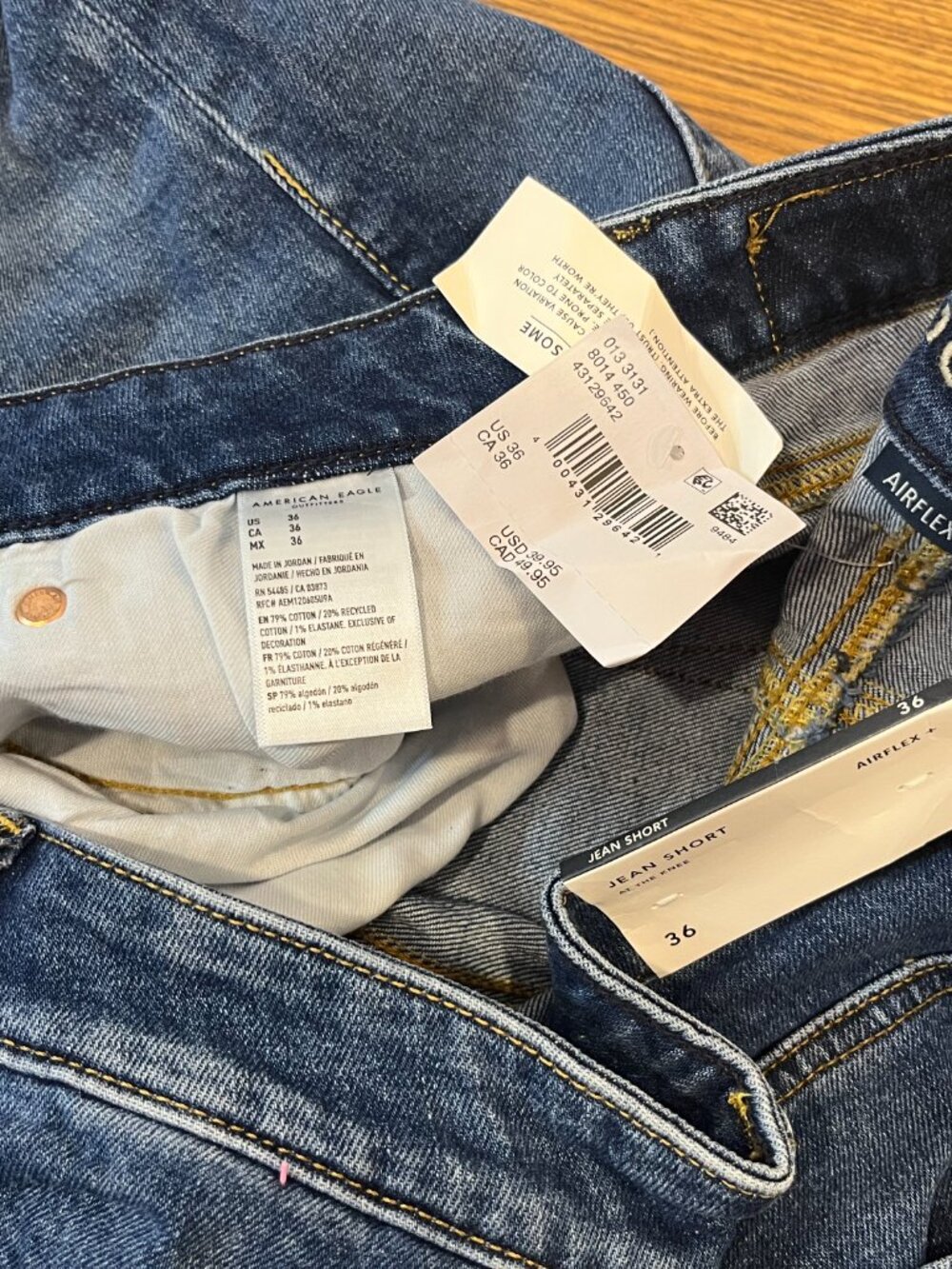 American Eagle Men's AirFlex+ Denim Shorts - Size 36 - NWT $49.95 - Picture 6 of 6